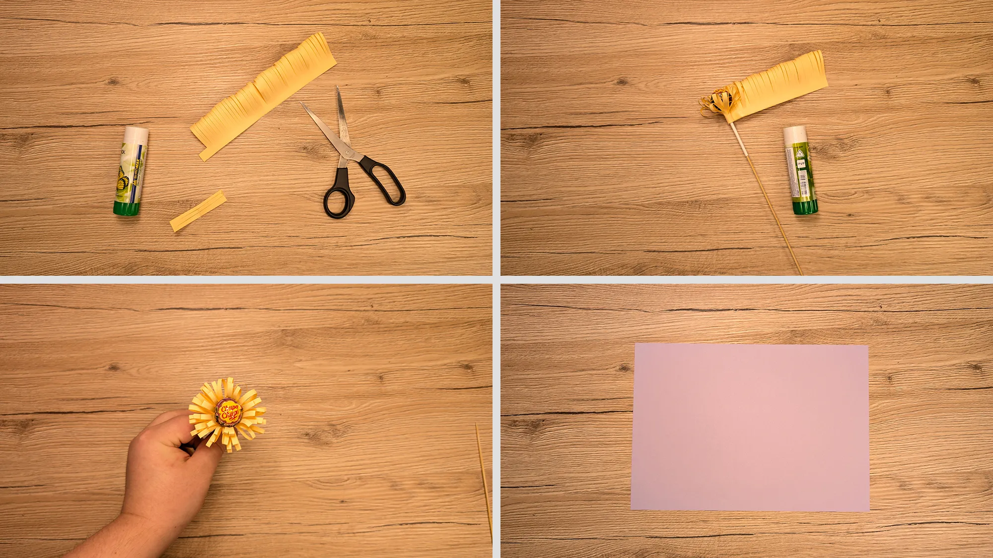 Paper flower with lollipop: step-by-step instructions with photos and description. The picture 3