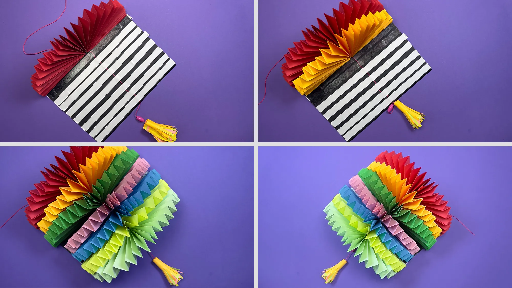 Lanterna din hârtie cu rainbow: instrucțiuni pas cu pas cu fotografii și descriere. Imaginea 4