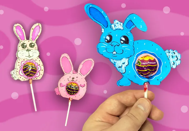 Osterhasen für Lutscher basteln: Einfache DIY-Anleitung für Kinder