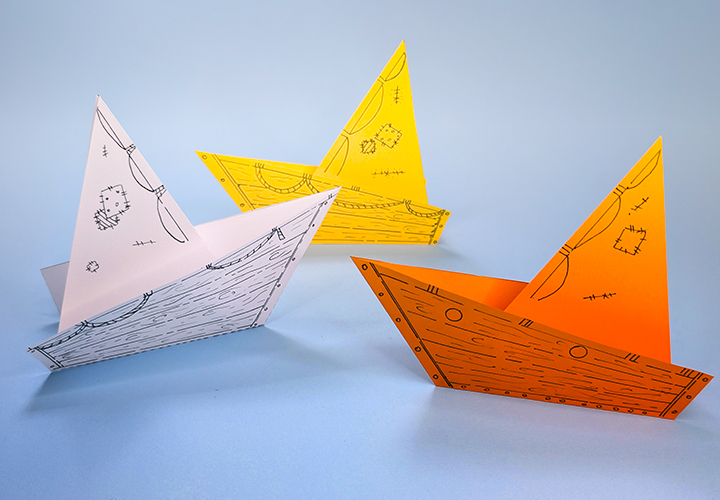 Origami Yacht: Vejledning med video, billeder og beskrivelse
