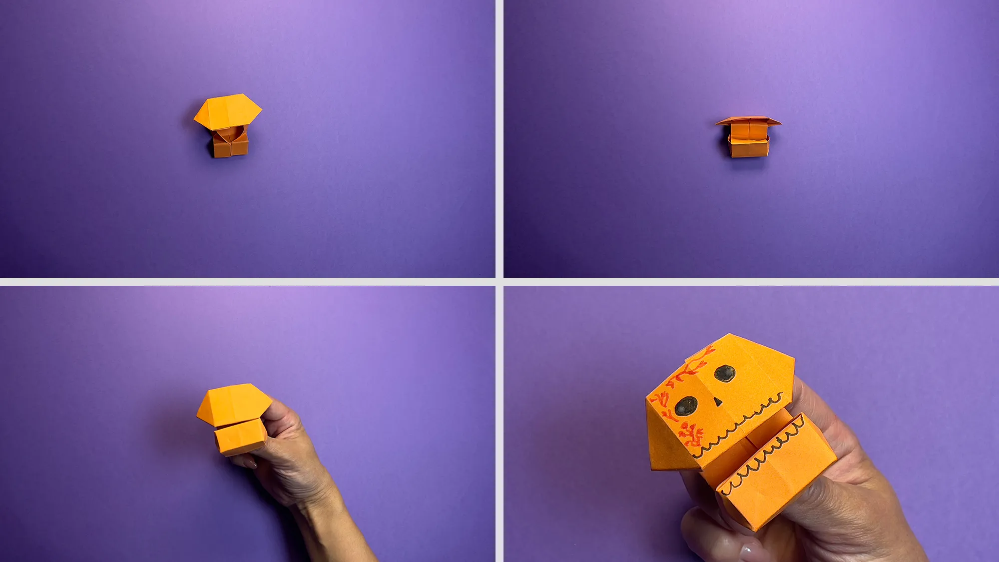 Origami-Cap de mort: ghid pas cu pas cu fotografii și descriere text. Imaginea 5