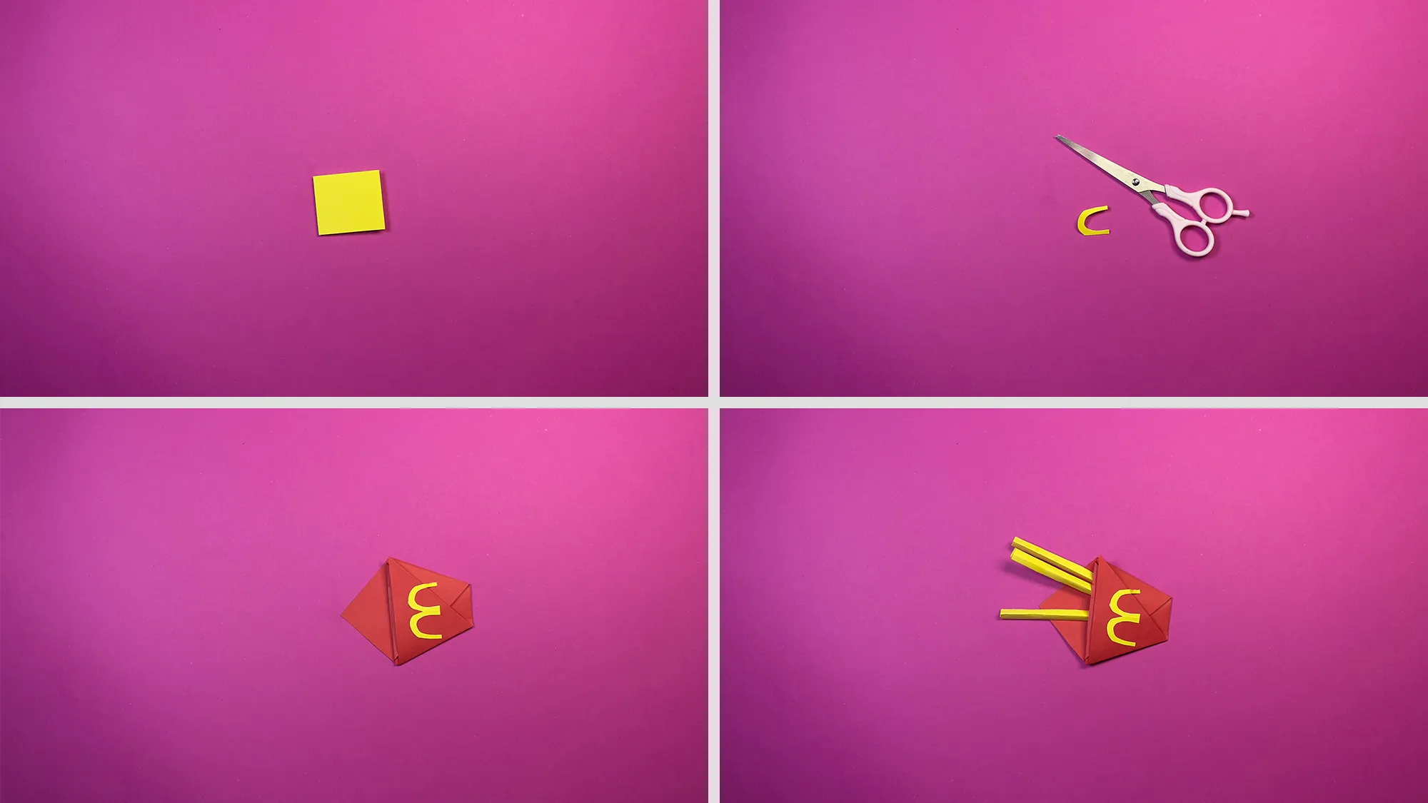 French fries box: step-by-step instructions with photos and text description. The image 5