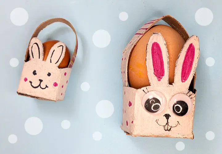 Osterhasen-Körbchen aus Klopapierrollen: Süße Bastelprojekte für Kinder