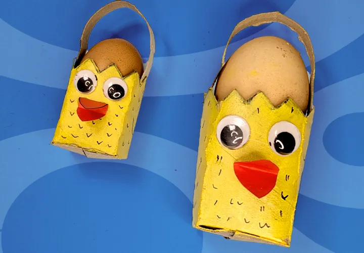 Osterkörbchen in Küken-Form: Niedliche Osterdekoration zum Selbermachen