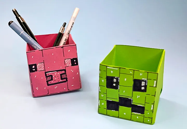 Membuat Minecraft Creeper-Box: Foto & Video Panduan