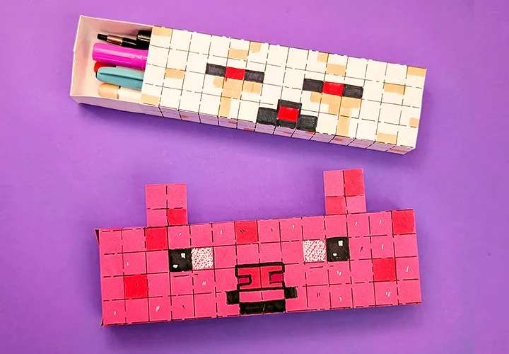 Membuat kotak pensil Minecraft: Foto & Video panduan langkah demi langkah