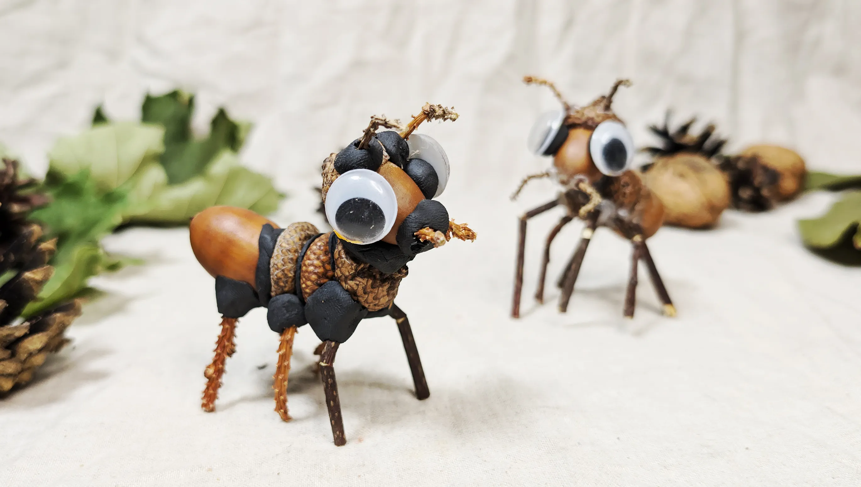 Ant from acorns: Easy crafting with children