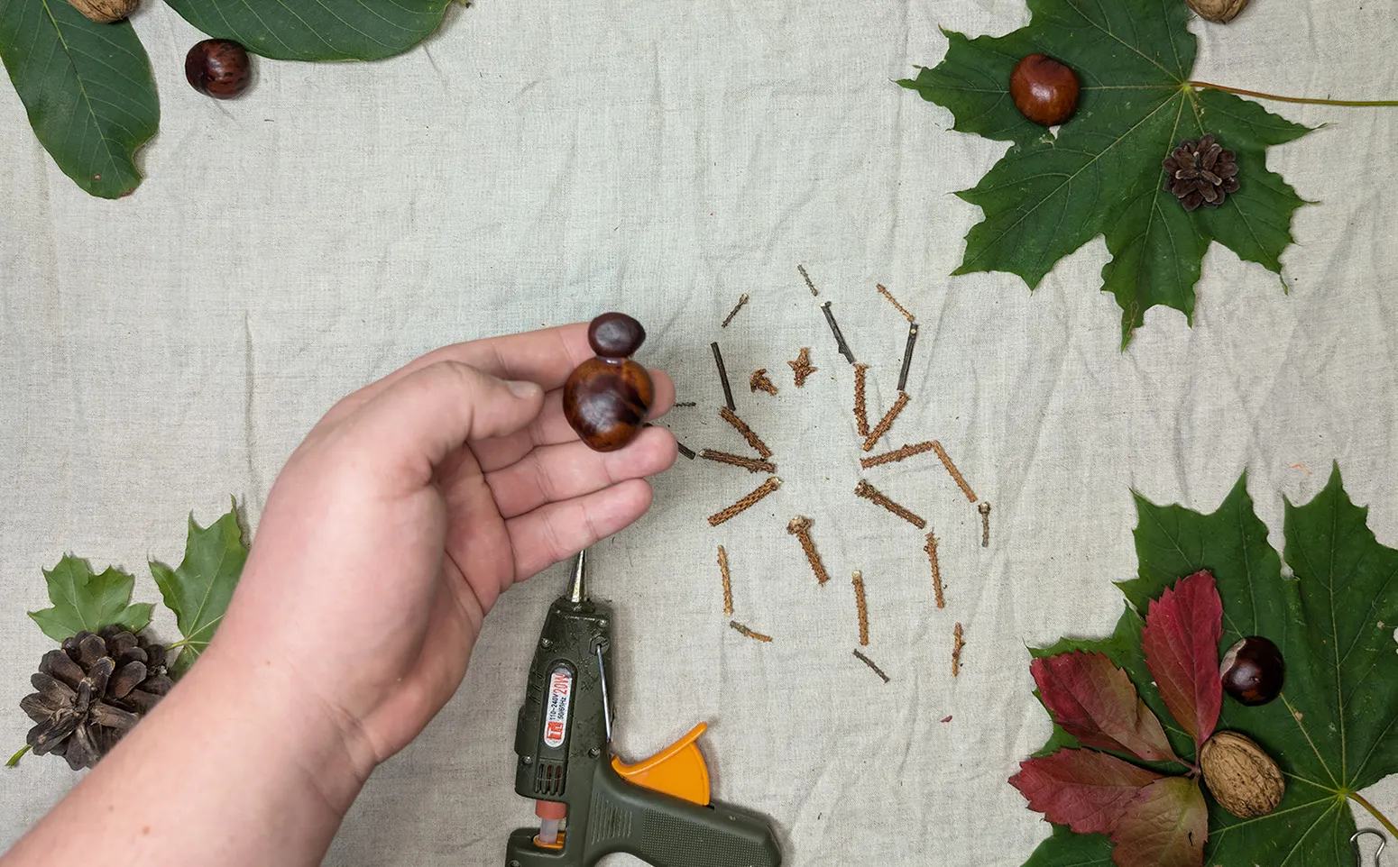밤 거미, 2단계: 몸통과 머리 만들기