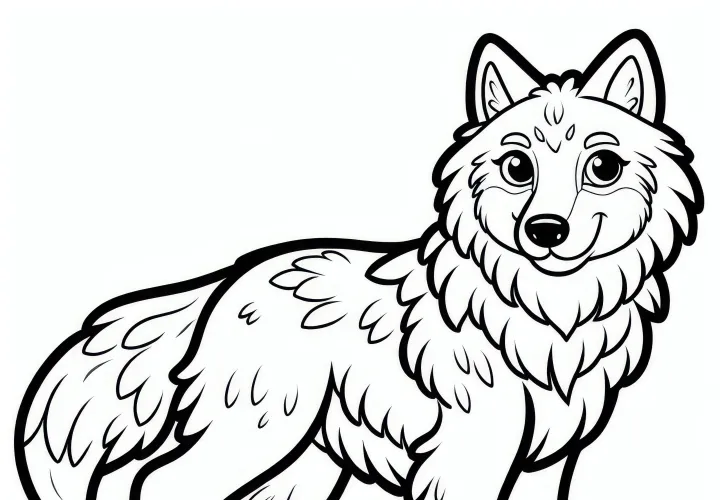 Dibujo para colorear de lobo para descargar (Gratis)