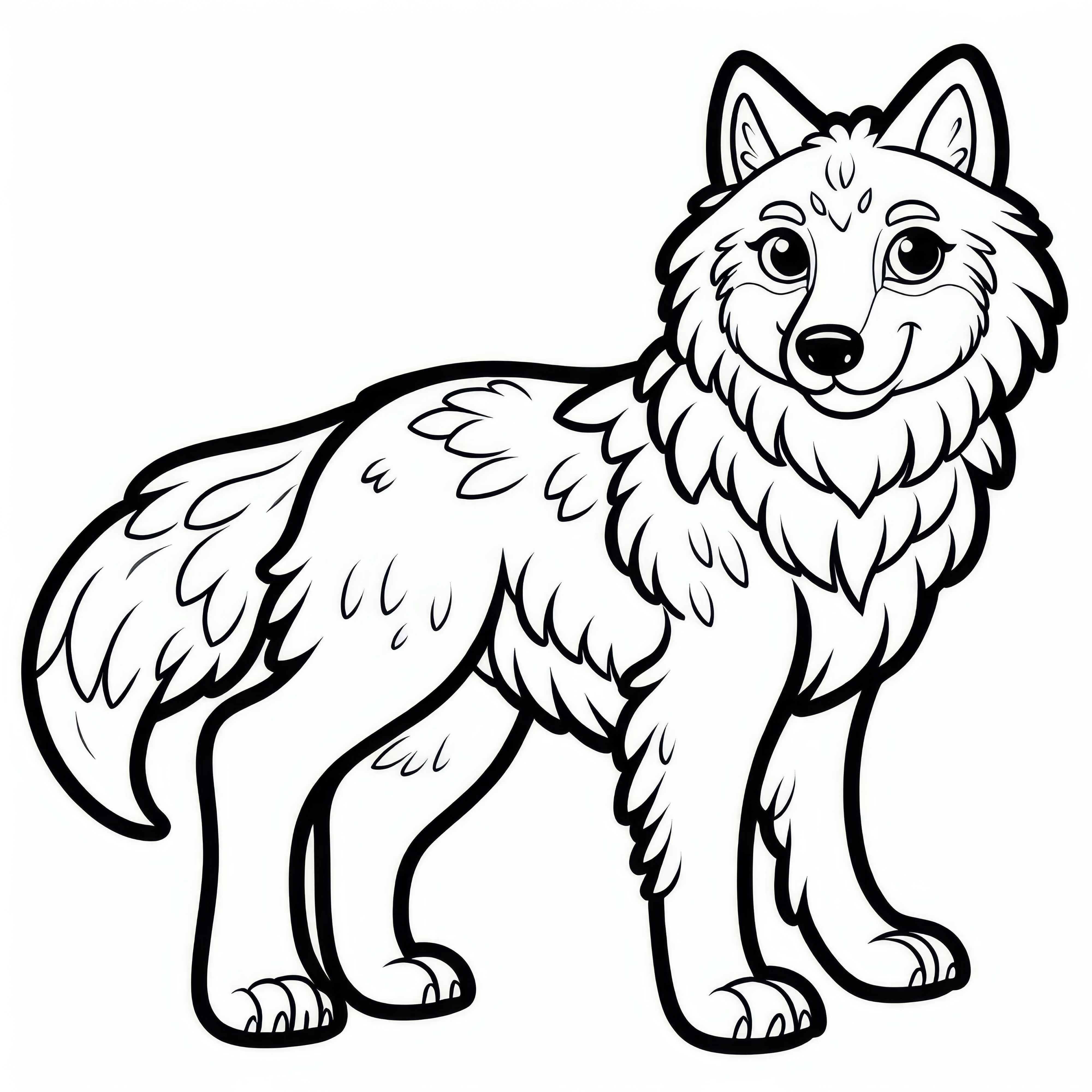 Wolf coloring page for download (free)
