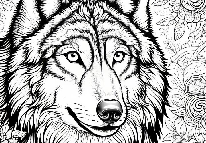 Wolf coloring page: Realistic and free Wolf Coloring Page: Realistic and Free