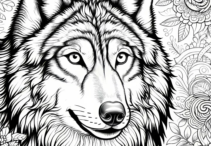 Plantilla de color de lobo: Realista y gratuita