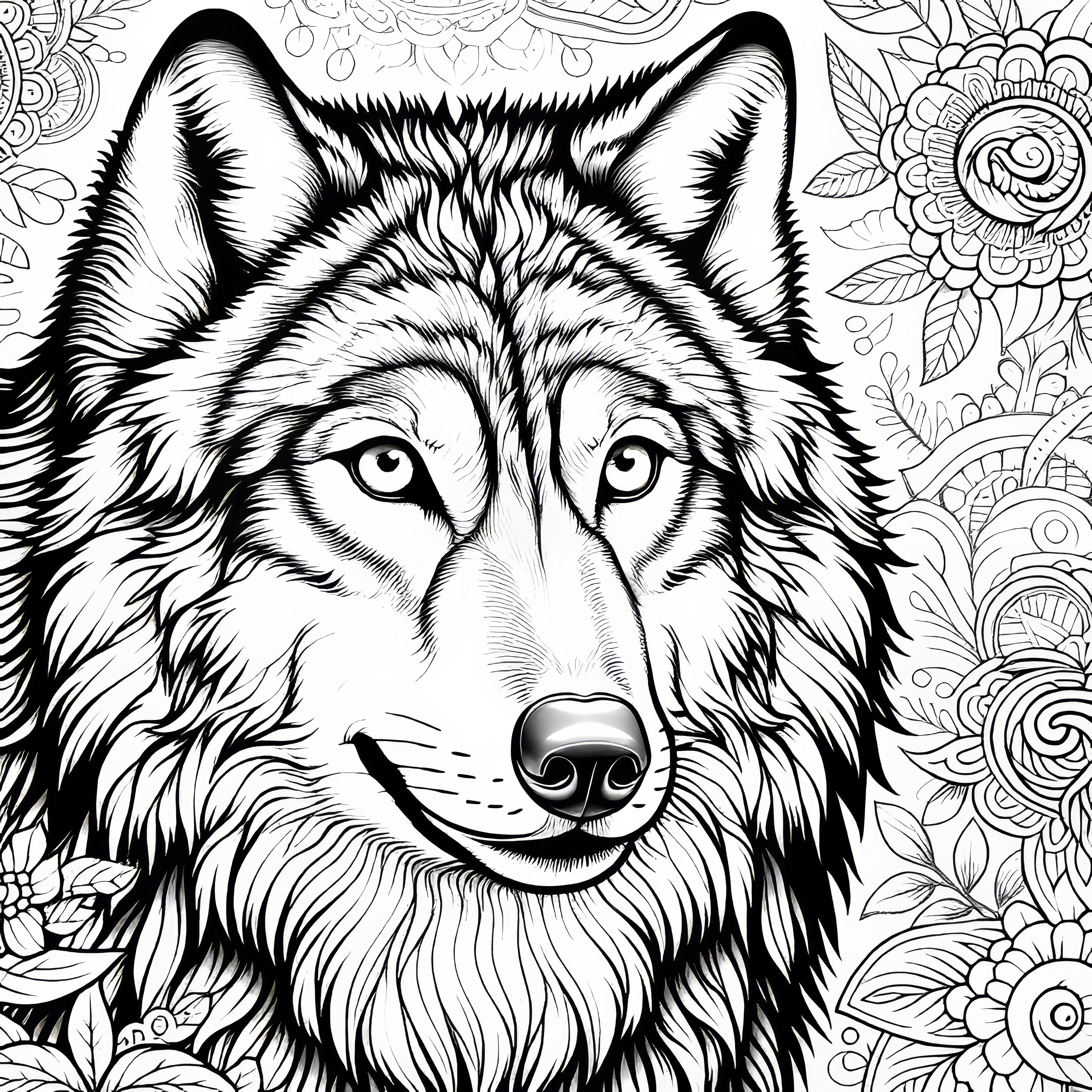 Wolf coloring page: Realistic and free
