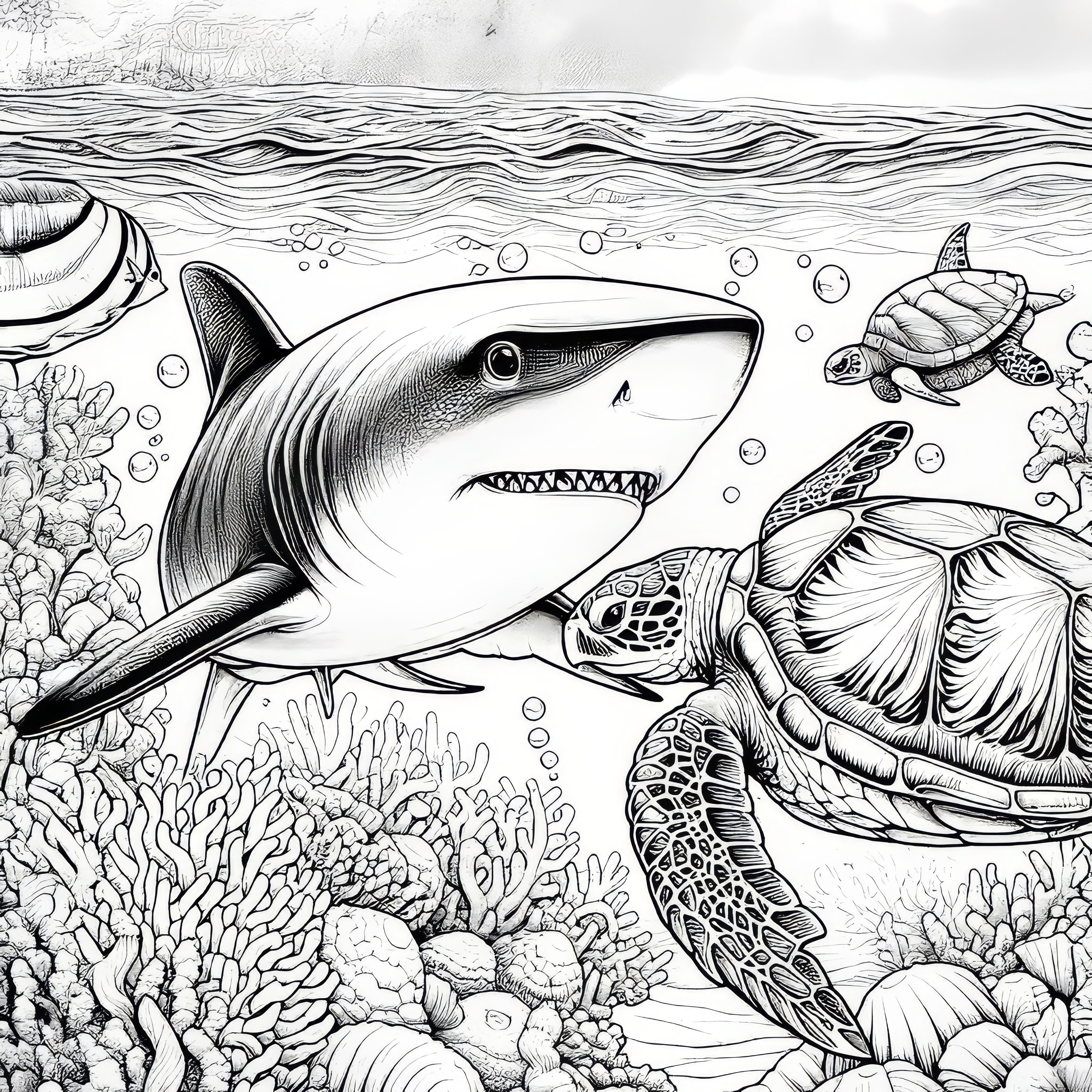 Sea Turtle Encounter: Coloring Page for Kids (Free)