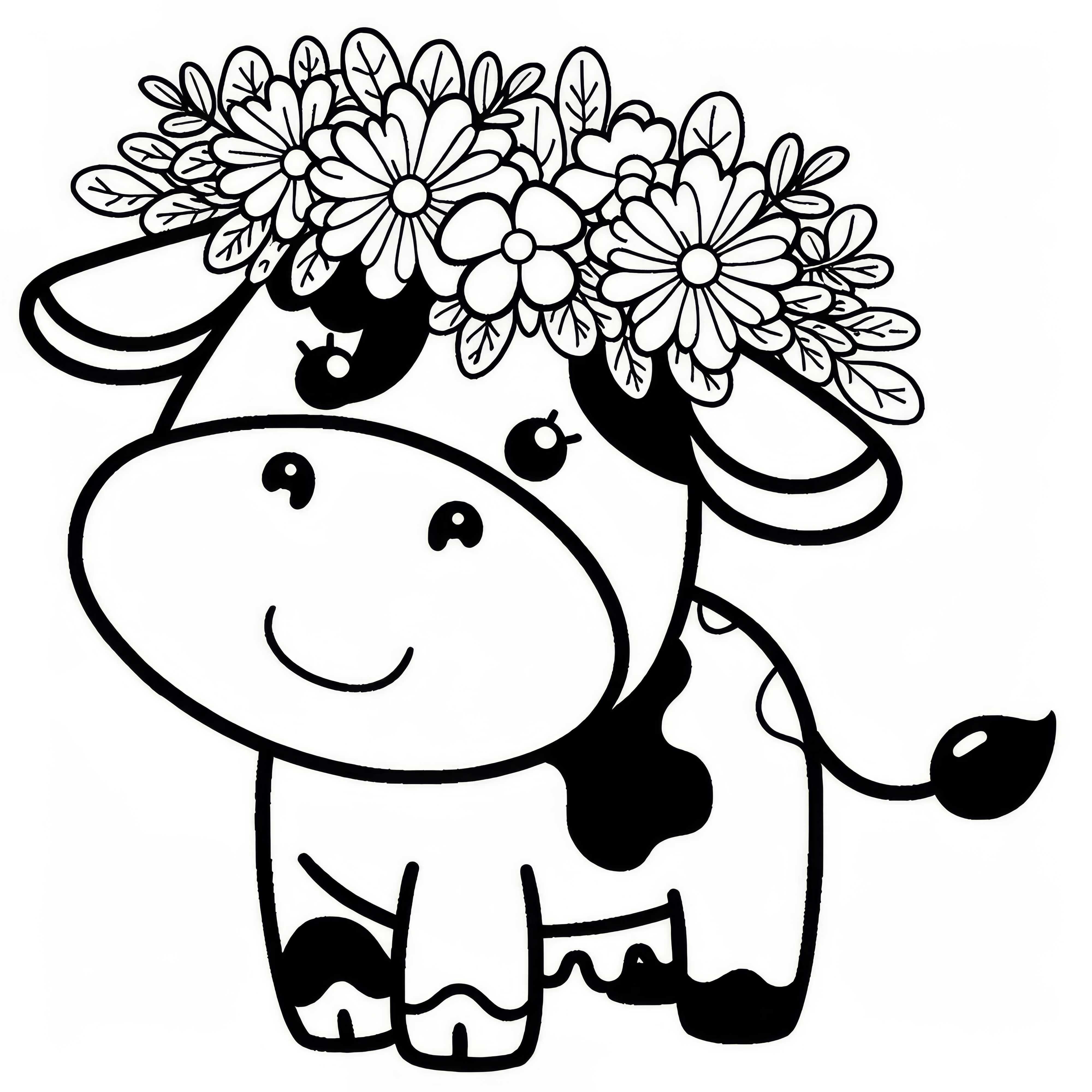 Dibujo para colorear de una vaca: Fácil y gratis para descargar