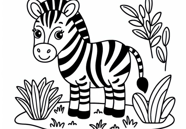 Zebra jako rysunek do kolorowania do pobrania (za darmo)