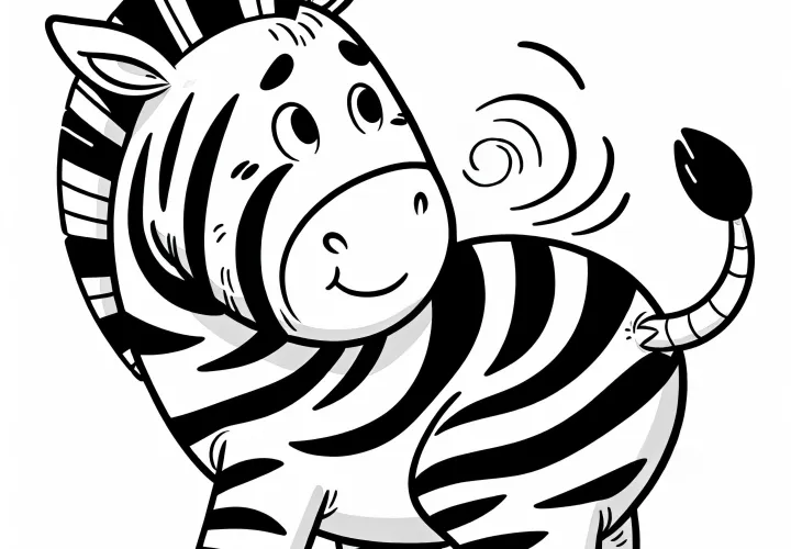 Dibujo para colorear de una cebra linda: Imagen sencilla para descargar (Gratis)