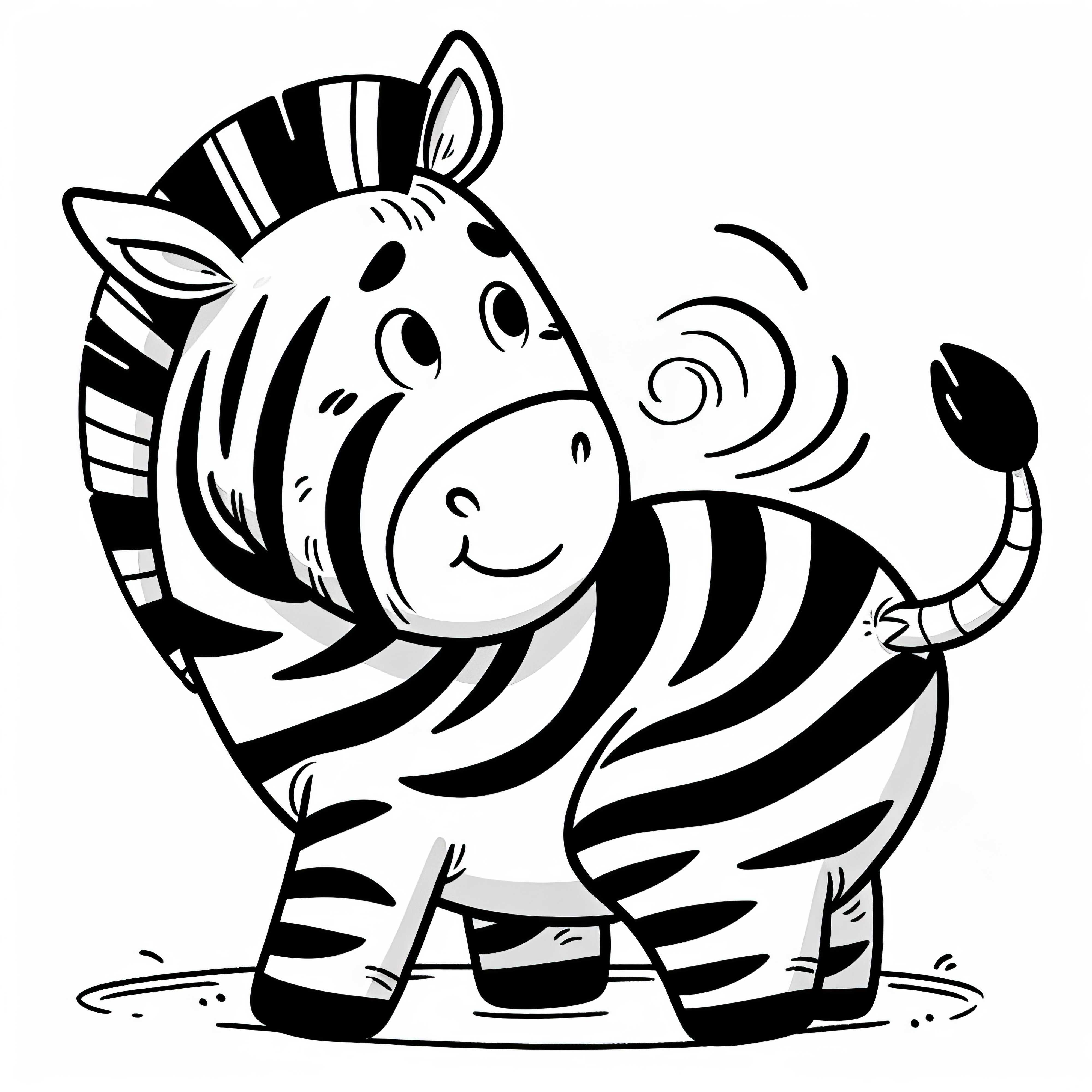 Słodka zebra kolorowanka: Prosty obrazek do pobrania (Darmowy)