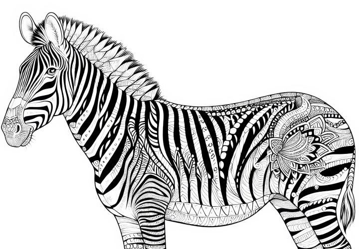 Zebra jako kolorowanka: Do darmowego pobrania