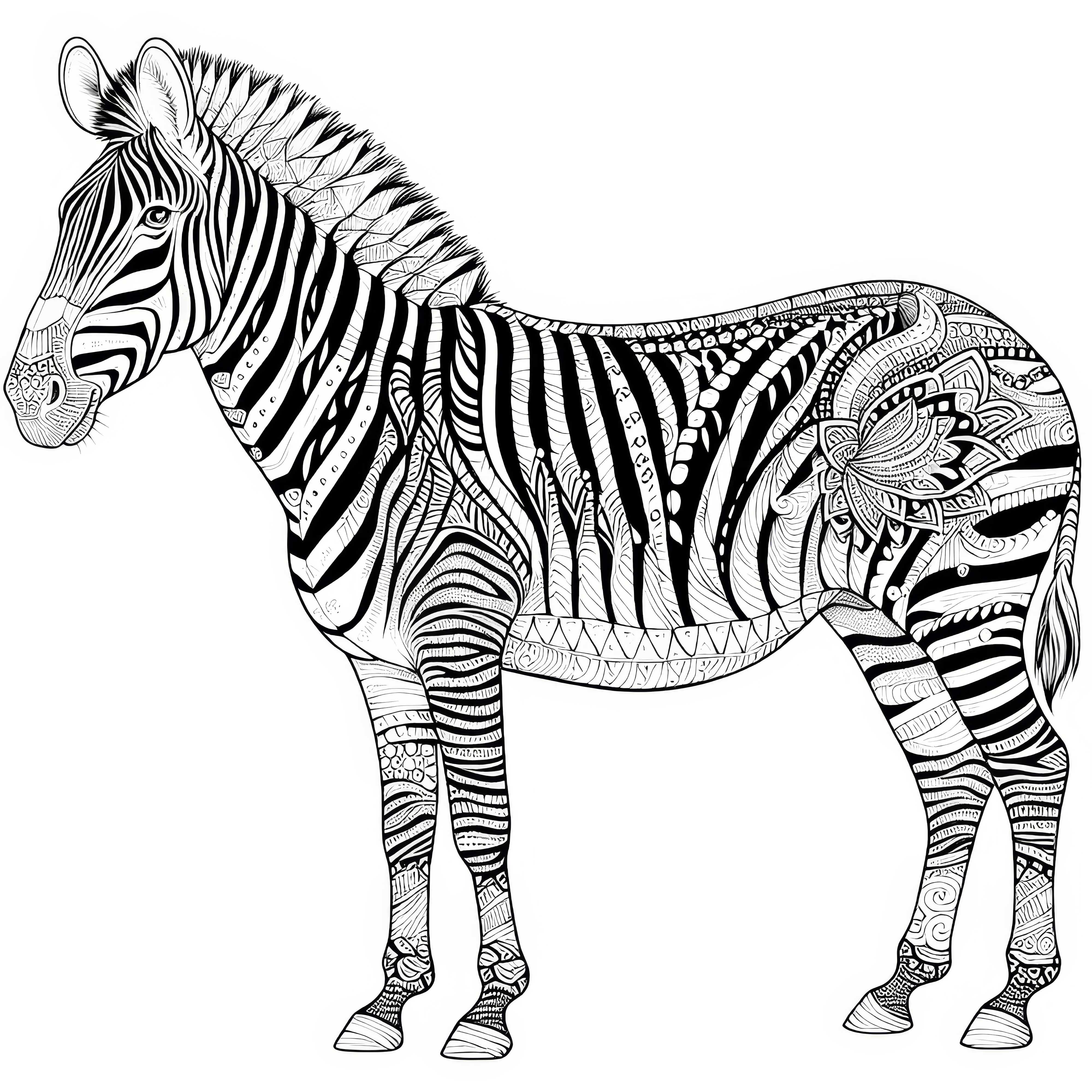 Zebra jako obrazek do pokolorowania: Do pobrania za darmo