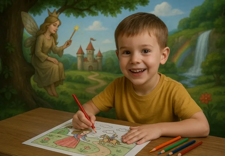 Fairy tales: Coloring pages with familiar motifs