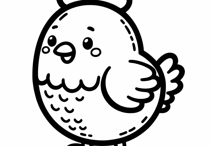 Plantilla para colorear de pollo para descargar (Gratis)