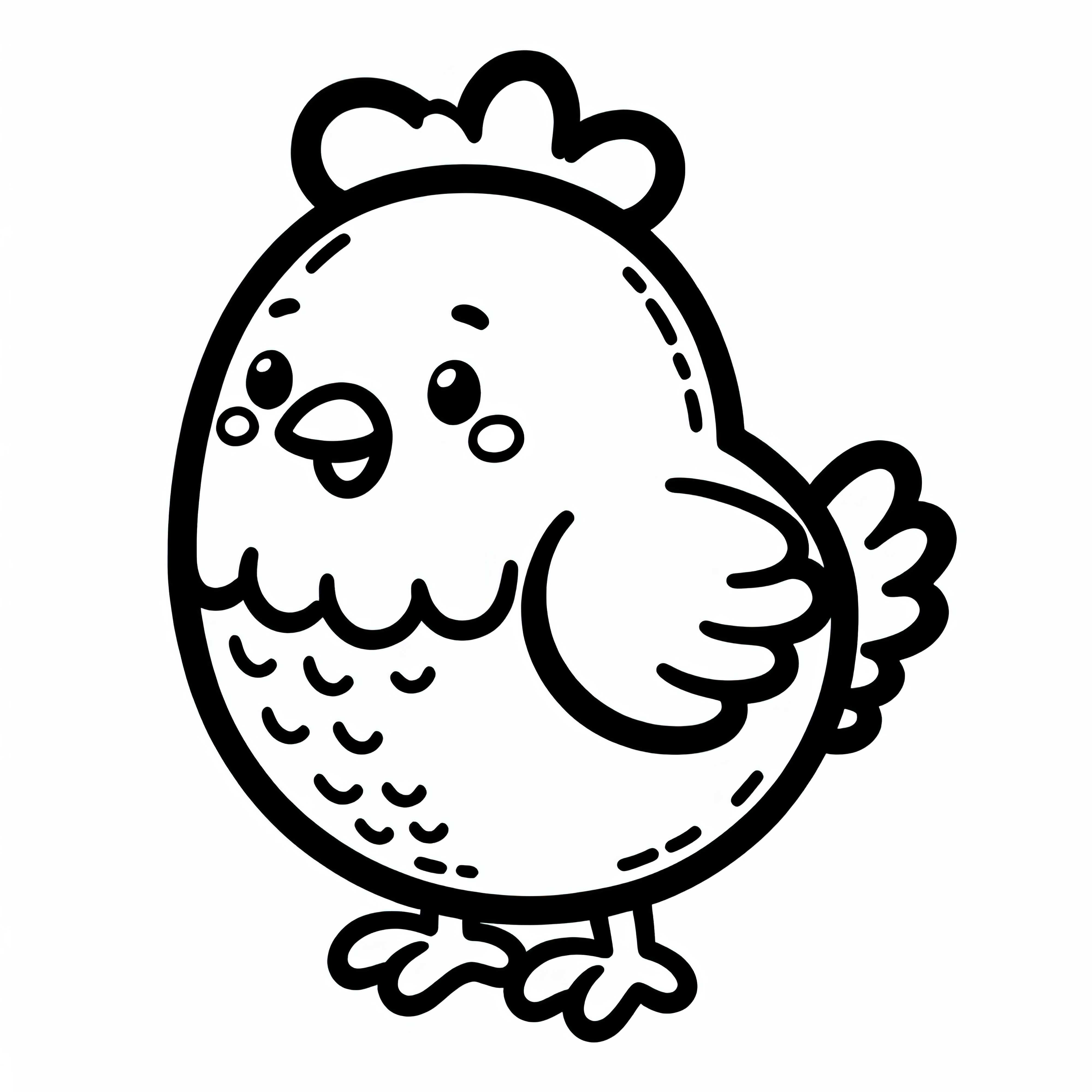 Plantilla de dibujo de pollo para descargar (Gratis)