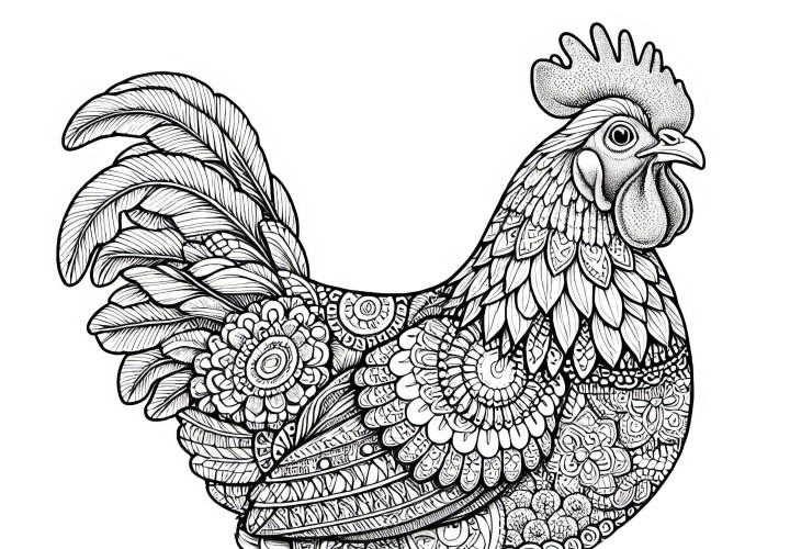 Dibujo para colorear de gallo: Gratis para descargar Dibujo para colorear de gallo: Descarga gratis