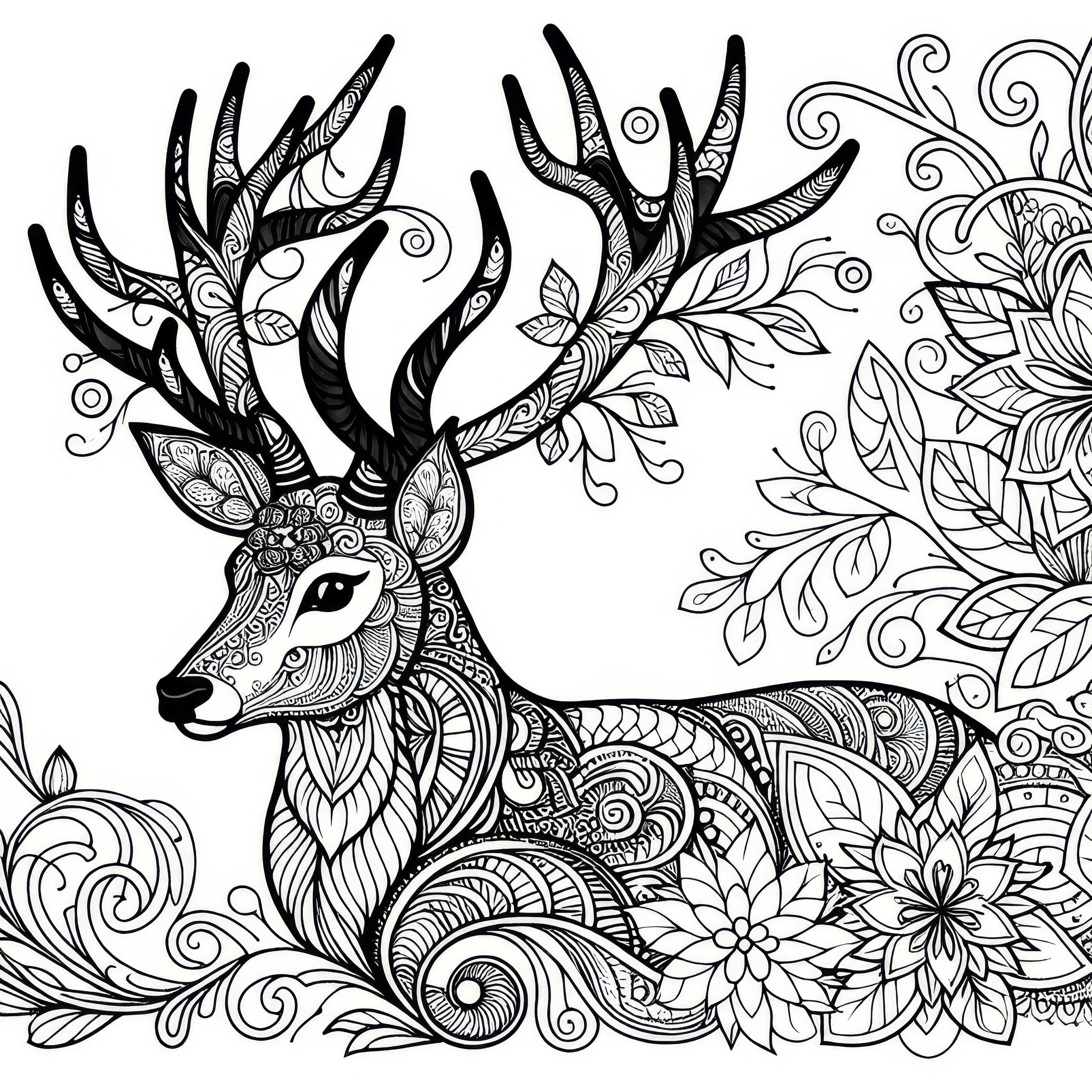 Mandala de cerf à colorier (Gratuit)