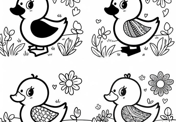 Desenho de pato para colorir para baixar e colorir online (Grátis) Desenho de patos para colorir para download e colorir online (Gratuito)