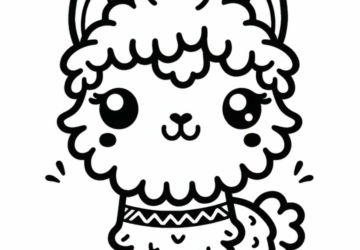 Lama omalovánka ke stažení (zdarma)