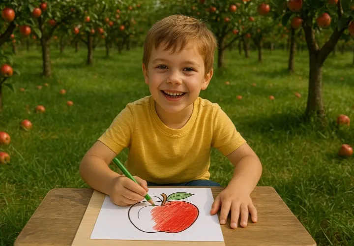 과일, 과일, 채소: 색칠 그림