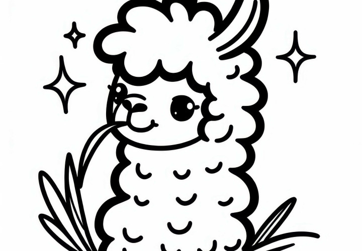 Desenho de lama para colorir para download (Grátis) Desenho para colorir de lhama para baixar (Gratuito)