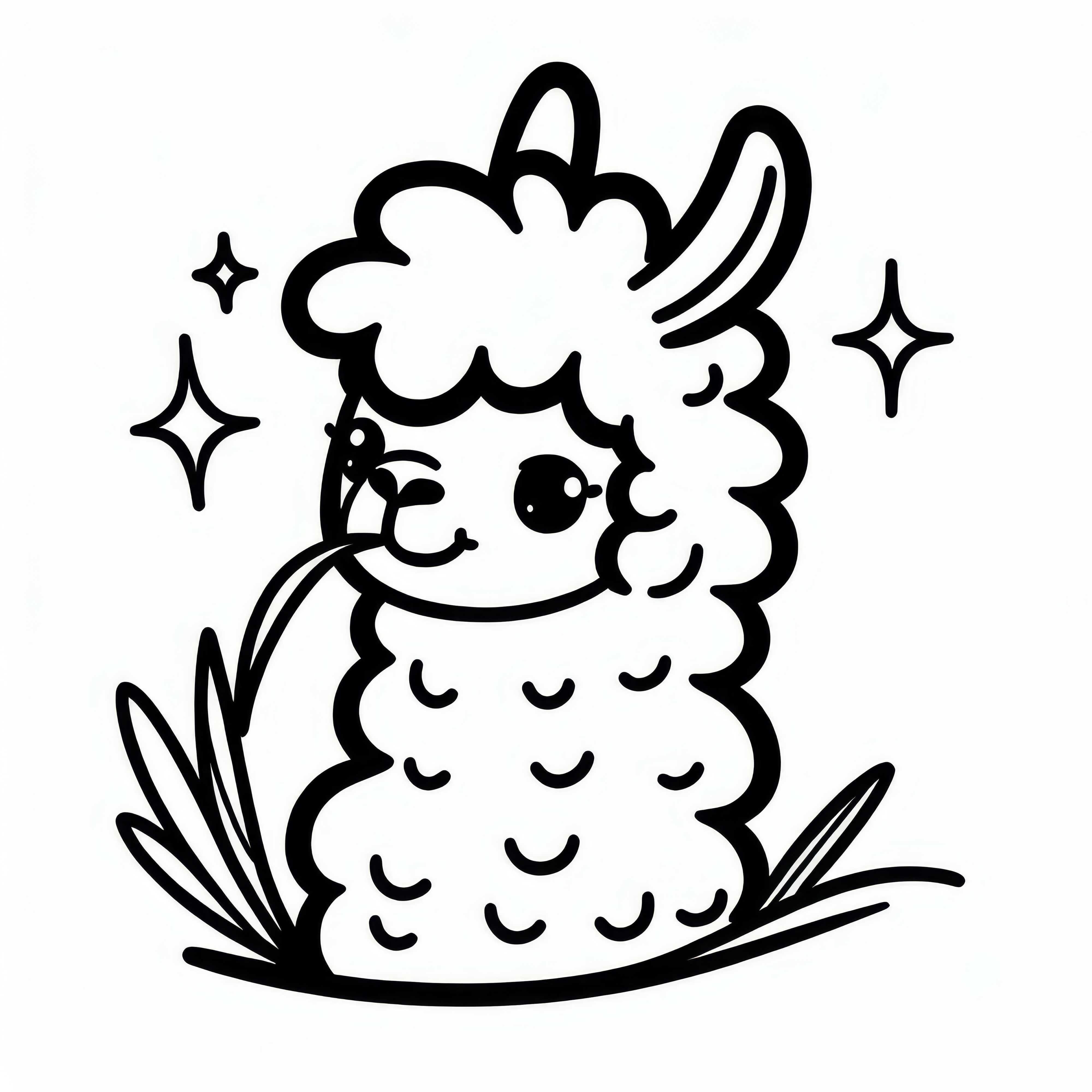 Desenho para colorir de lhama para download (Gratuito)