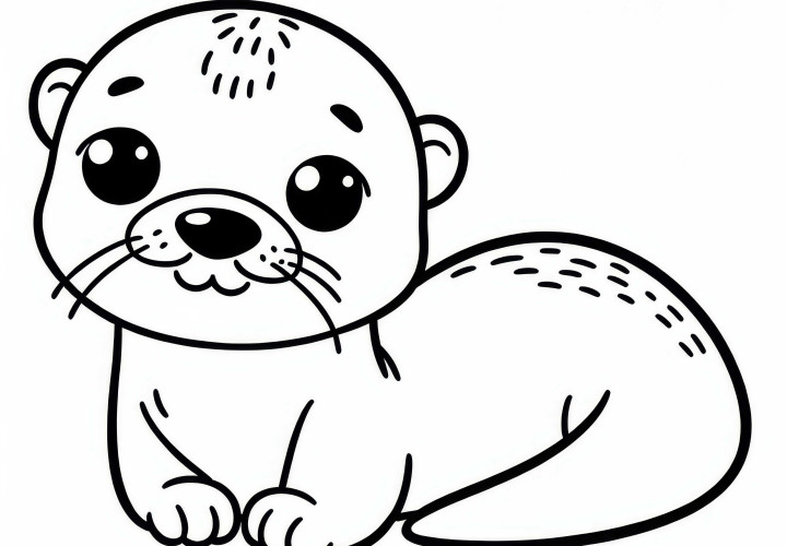 Desenho para colorir de lontra para download (Grátis)