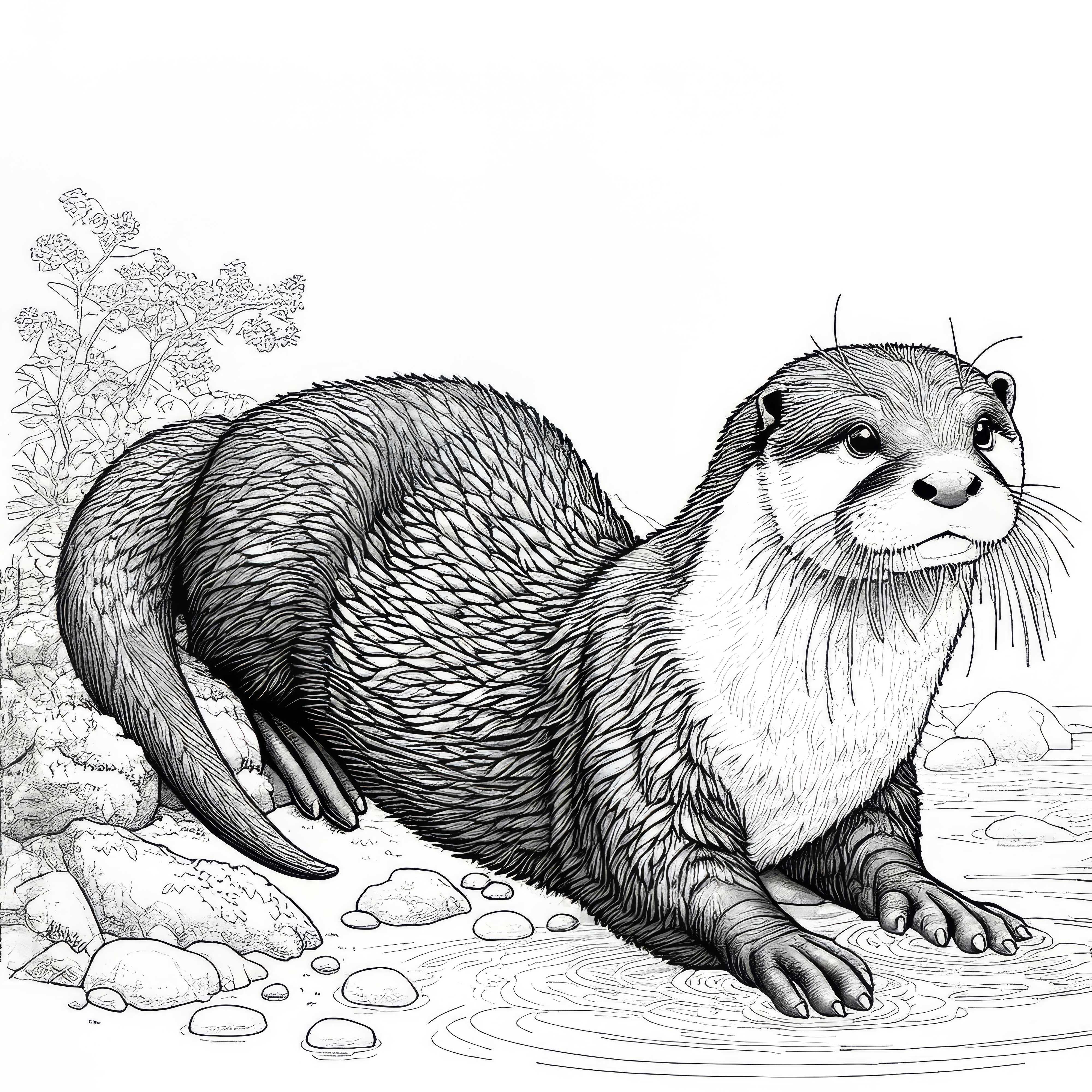 Desenho para colorir de uma lontra: Gratuito para download