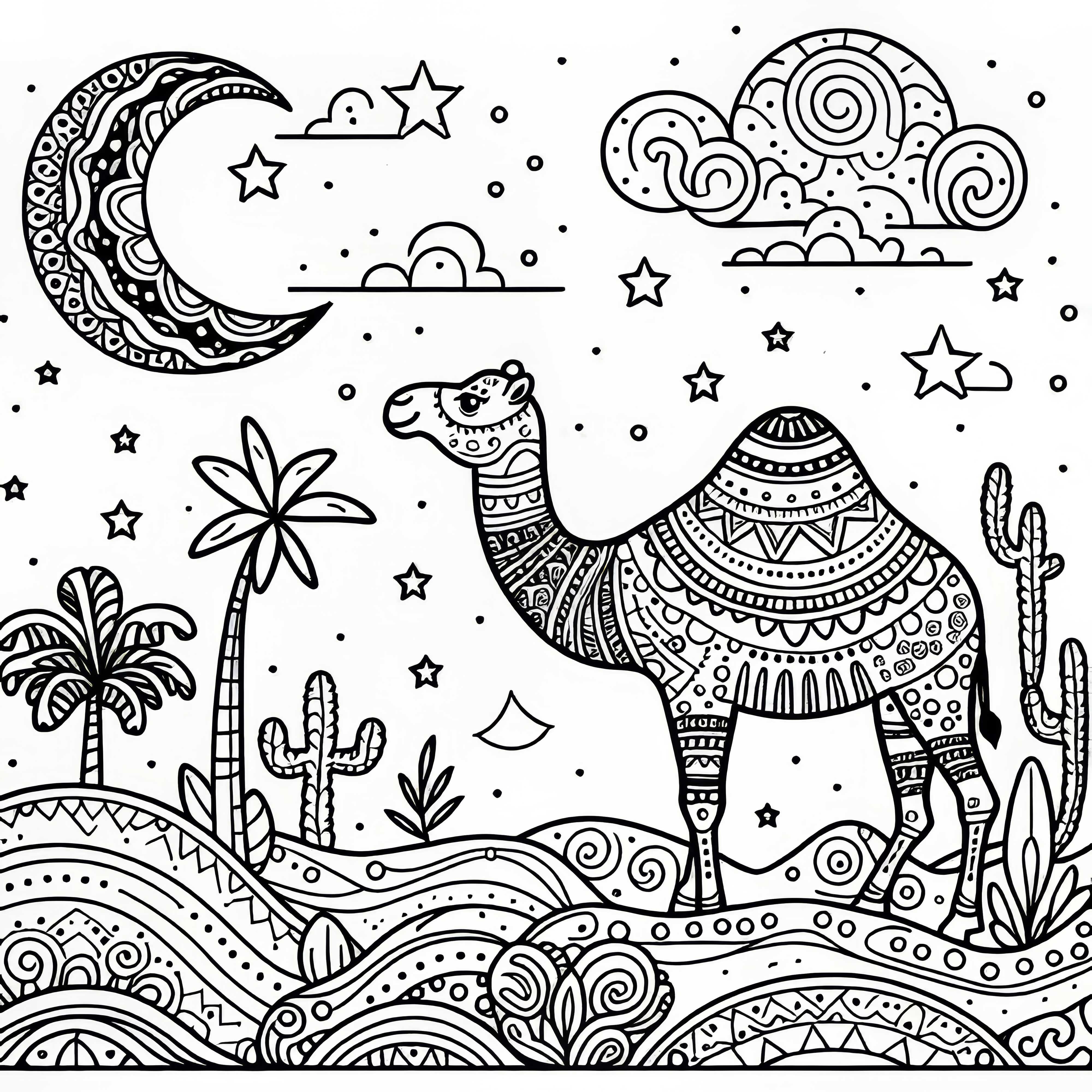 Desenho de camelo para colorir para download (grátis)