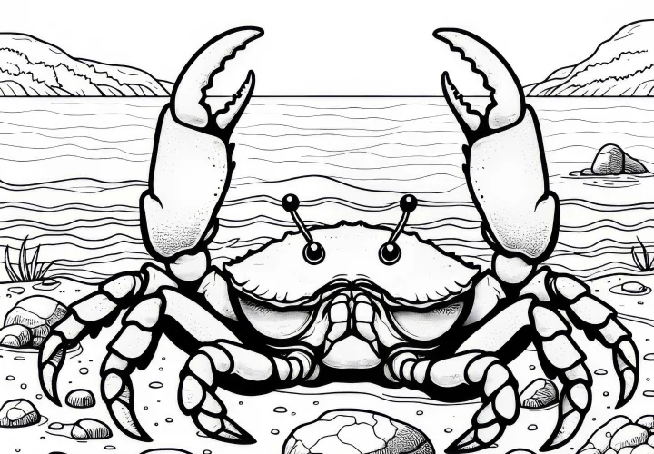 Krabice s klepety u moře: Jednoduchý omalovánka (zdarma)