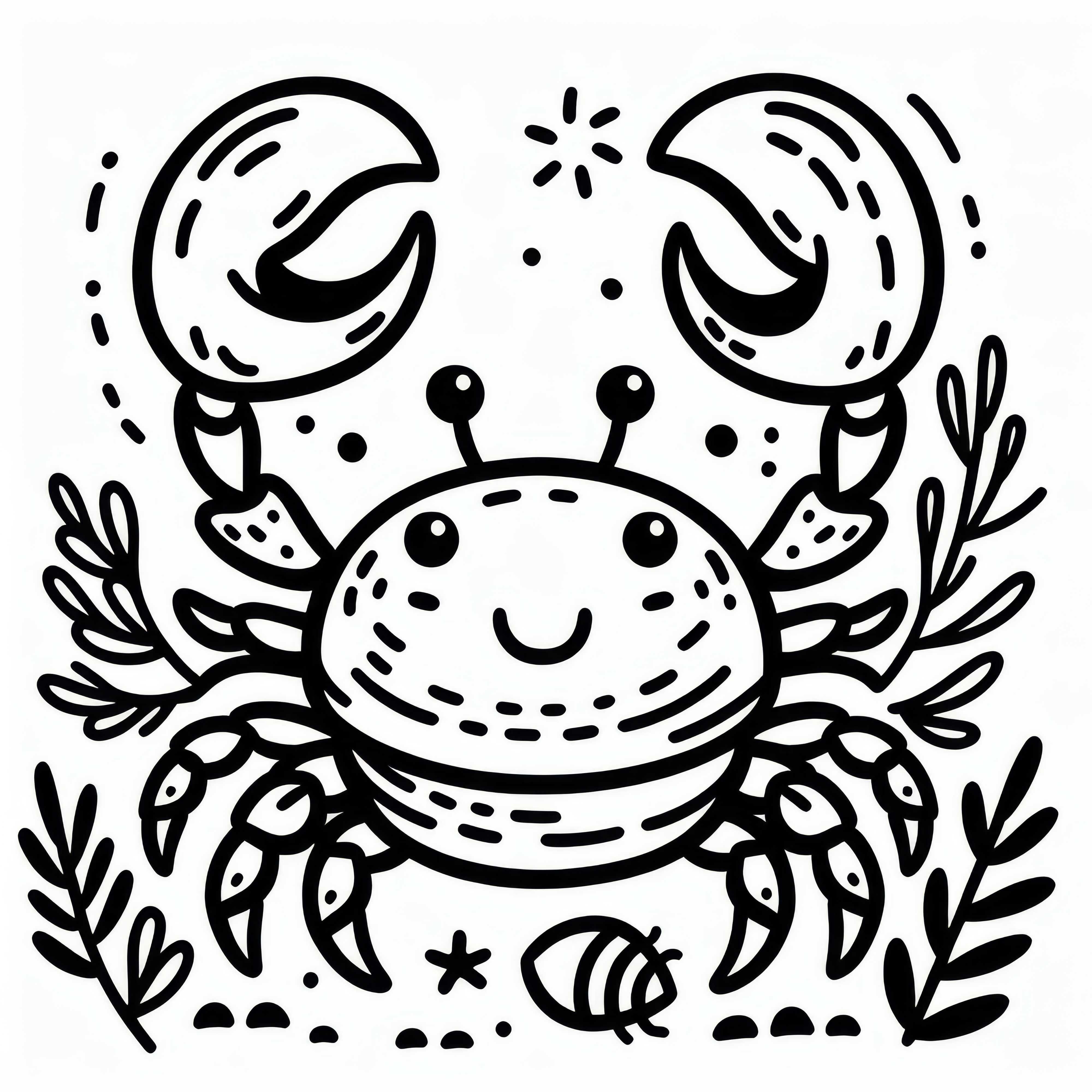 Crab raises claws: Simple coloring page to download (Free)