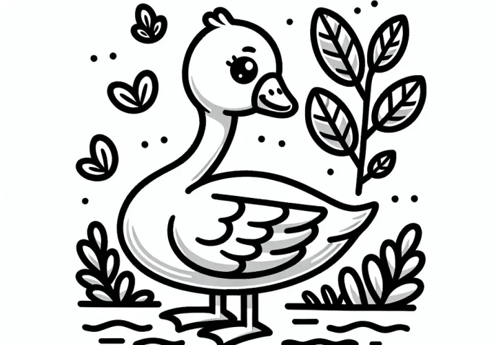 Dibujo para colorear de ganso para descargar (gratis)