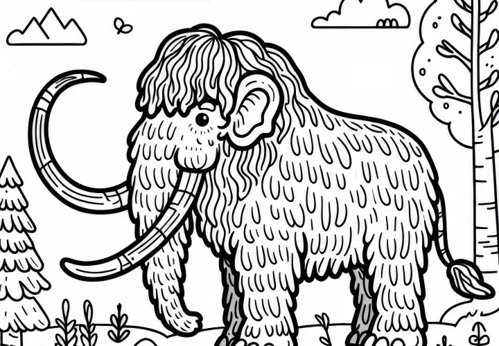 Mammut disegno da colorare da scaricare (Gratis)