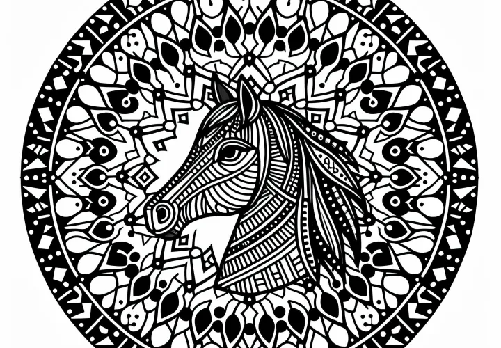Pferdekopf Mandala Malvorlage Kostenlos