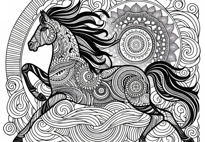 Pferd Mandala Ausmalbild Kostenlos