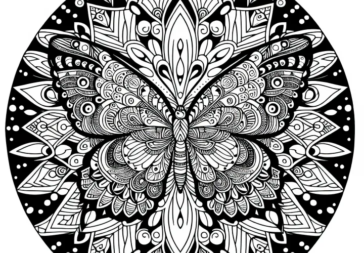 Schmetterling Mandala Malvorlage Kostenlos