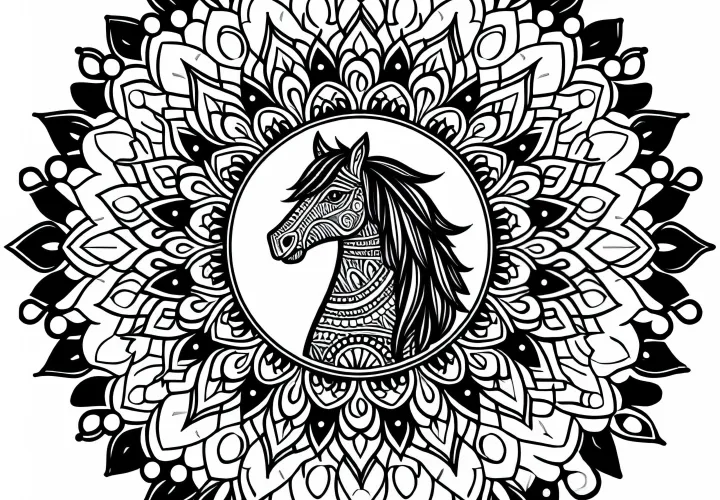 Pferd Mandala Vorlage Ausmalbild Kostenlos