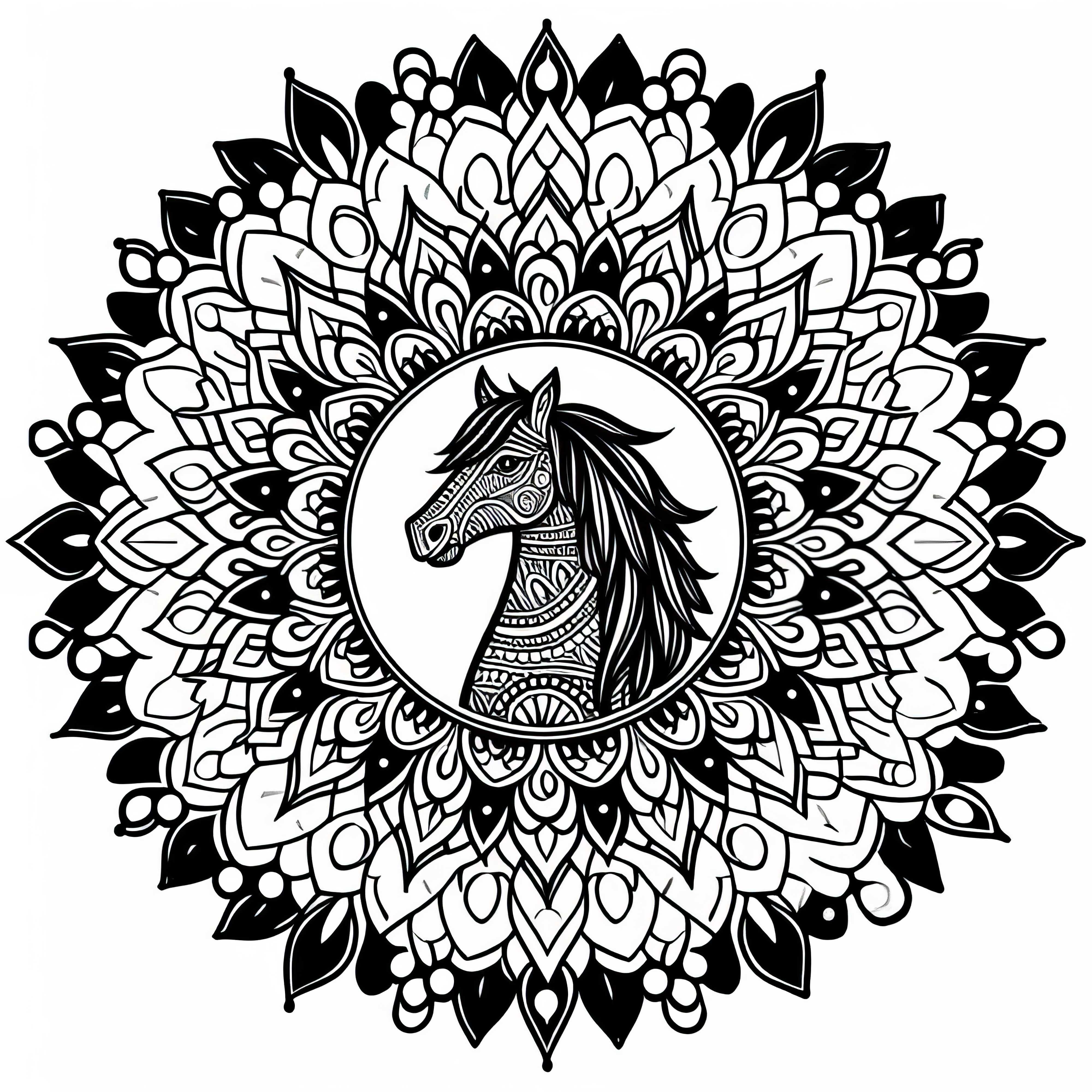 Pferd Mandala Vorlage Ausmalbild Kostenlos