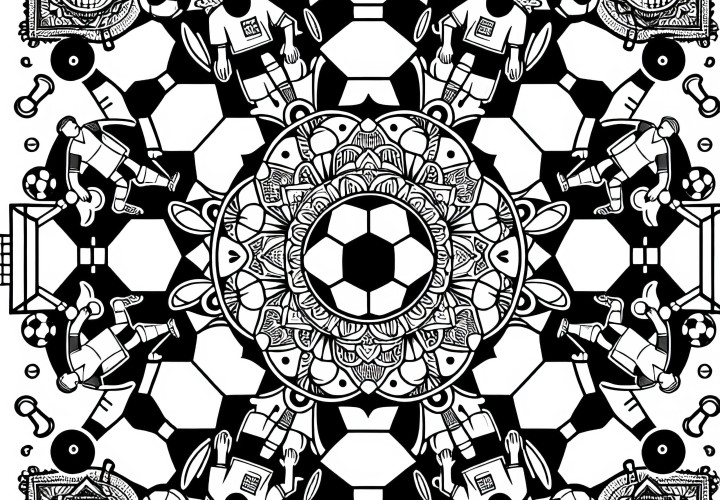 Plantilla de Mandala de Fútbol para Colorear Gratis para Descargar y Pintar en Línea Plantilla de colorear Mandala de fútbol descargar gratis y colorear en línea