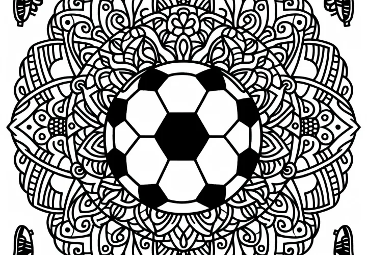 Futbalové mandala šablóny – Zafarbenie zadarmo
