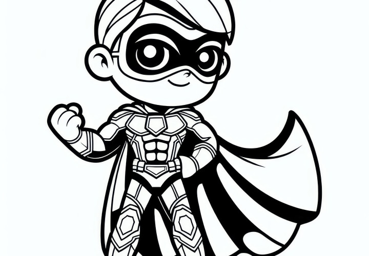 Superheld Ausmalbild zum Download (Kostenlos)