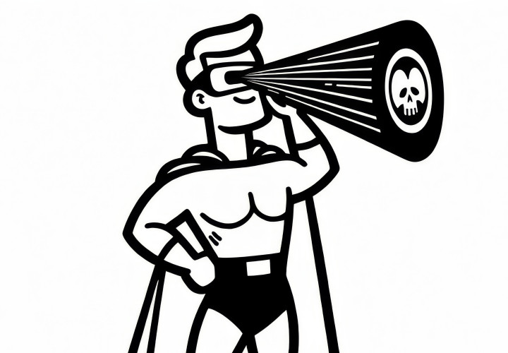 Superheld sucht nach Gefahren und Verbrechern: Malvorlage zum Download (Gratis) Superheld sucht nach Gefahren und Verbrechern: Malvorlage zum Download (Gratis)